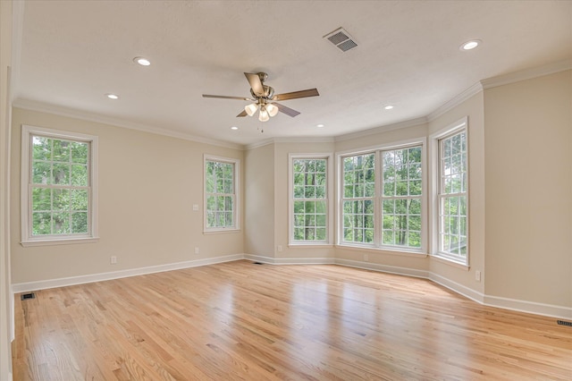 1 Bohler Ave, Evans, GA 30809 - spare room with healthy amount of natural light, recessed lighting, light wood-style floors, a ceiling fan, and ornamental molding