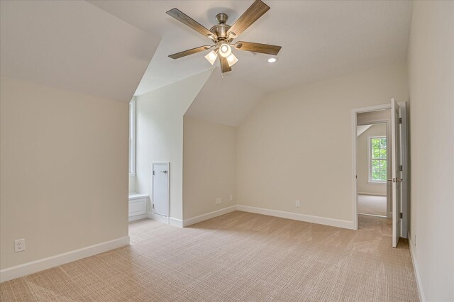1 Bohler Ave, Evans, GA 30809 - additional living space featuring light carpet, vaulted ceiling, and ceiling fan