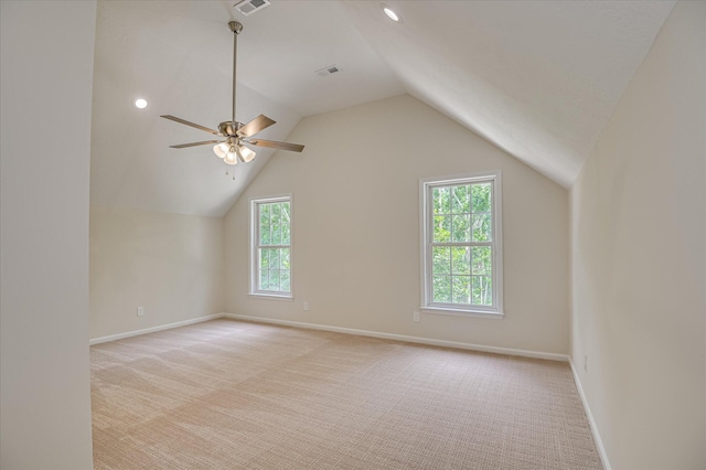 1 Bohler Ave, Evans, GA 30809 - additional living space with light colored carpet, lofted ceiling, recessed lighting, and ceiling fan