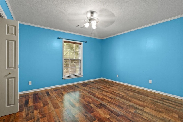 249 Usher Rd, Waynesboro, GA 30830 - unfurnished room featuring a ceiling fan, wood finished floors, a textured ceiling, and ornamental molding