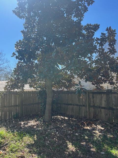 view of yard featuring fence