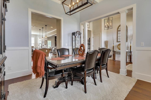 dining room featuring dark hardwood / wood-style floors