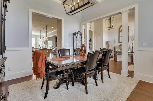 dining room featuring dark hardwood / wood-style floors