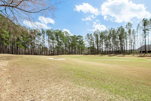 view of yard with view of golf course