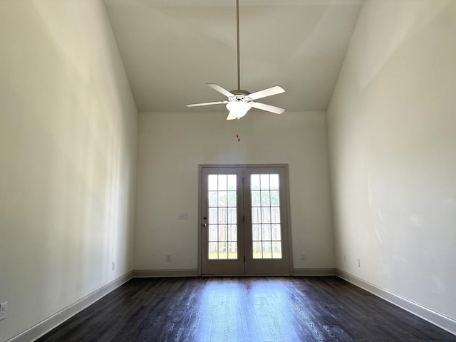 714 Buddy Ct, Grovetown, GA 30813 - unfurnished room featuring dark wood-style flooring, ceiling fan, and high vaulted ceiling