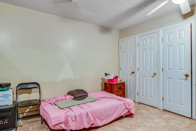 2237 Winston Way, Augusta, GA 30906 - bedroom with a textured ceiling and a ceiling fan