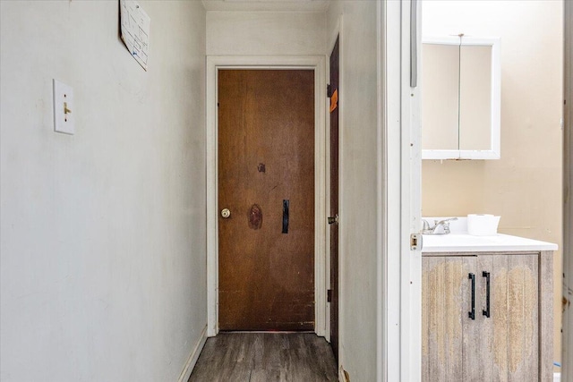 2237 Winston Way, Augusta, GA 30906 - corridor with wood finished floors and a sink