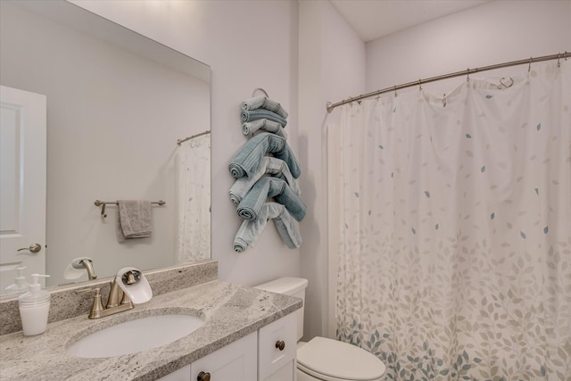 2020 Sinclair Dr, Grovetown, GA 30813 - bathroom with vanity, toilet, and a shower with curtain