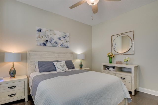 2020 Sinclair Dr, Grovetown, GA 30813 - bedroom featuring dark wood-style floors, baseboards, and ceiling fan