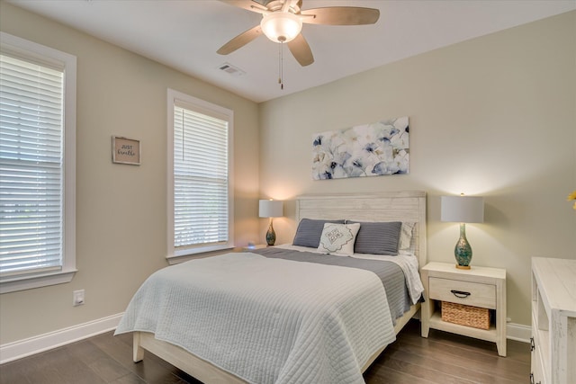 2020 Sinclair Dr, Grovetown, GA 30813 - bedroom featuring baseboards, wood finished floors, and a ceiling fan