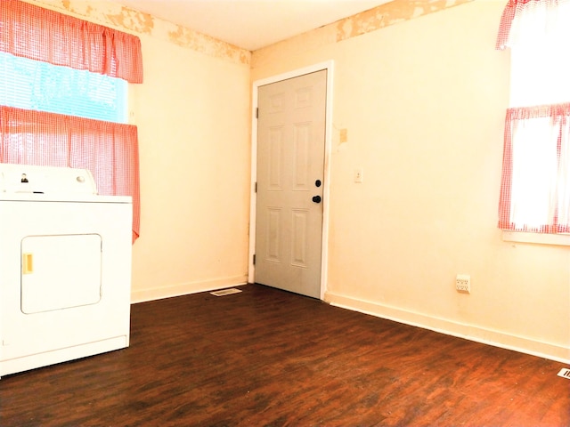 2232 Bandler Rd, Augusta, GA 30906 - laundry area featuring washer / clothes dryer, wood finished floors, and baseboards