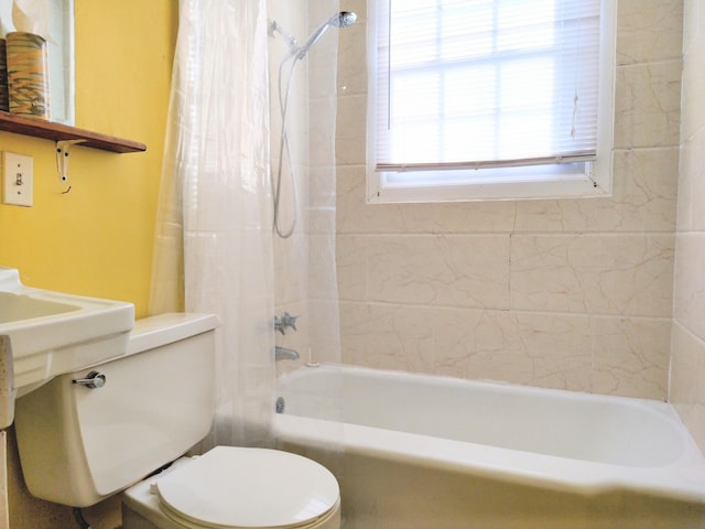 2232 Bandler Rd, Augusta, GA 30906 - bathroom with toilet and shower / bath combination with curtain
