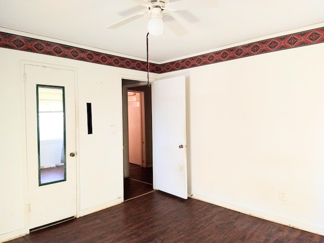 2232 Bandler Rd, Augusta, GA 30906 - empty room with wood finished floors and a ceiling fan