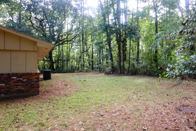 view of yard with central AC unit