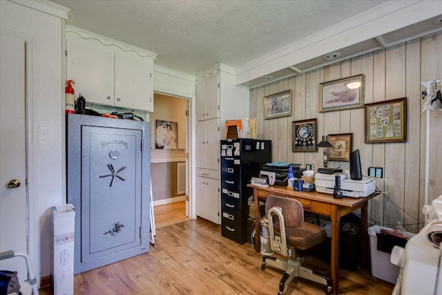 889 Woodhaven St, North, SC 29112 - office space with light wood-type flooring, a textured ceiling, and ornamental molding