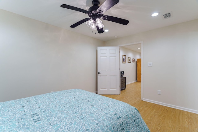 3507 Lost Tree Ln, Martinez, GA 30907 - bedroom with light wood-style flooring, recessed lighting, baseboards, and a ceiling fan