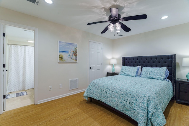 3507 Lost Tree Ln, Martinez, GA 30907 - bedroom with wood finished floors, baseboards, recessed lighting, and a ceiling fan