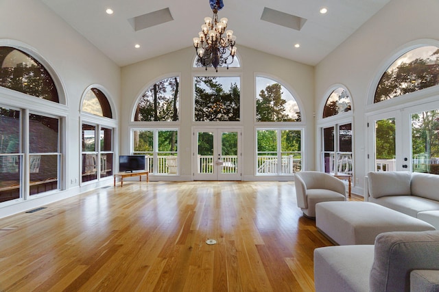 3507 Lost Tree Ln, Martinez, GA 30907 - sunroom / solarium featuring french doors, healthy amount of natural light, and lofted ceiling
