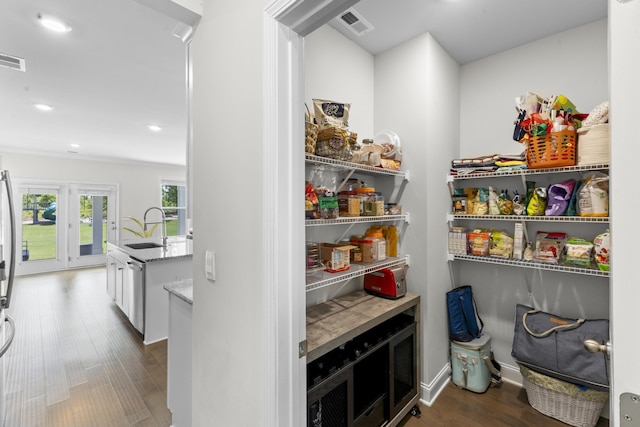 storage area with a sink