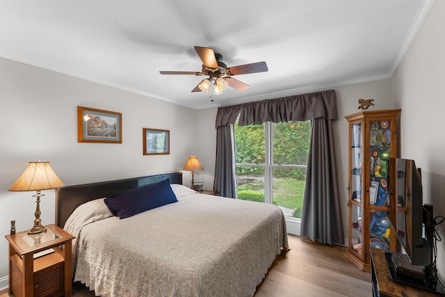 165 Indian Valley Ln, Swansea, SC 29160 - bedroom featuring wood finished floors, crown molding, and ceiling fan