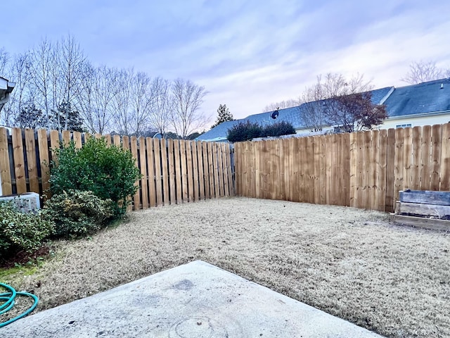 view of yard with a patio area