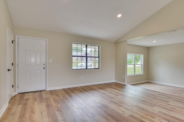 3022 Shady Ln, Hephzibah, GA 30815 - foyer with light wood-type flooring, baseboards, lofted ceiling, and recessed lighting