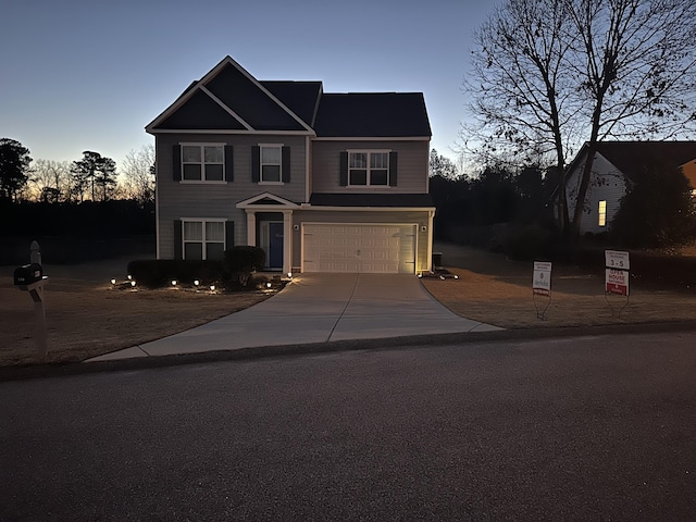 front facade featuring a garage