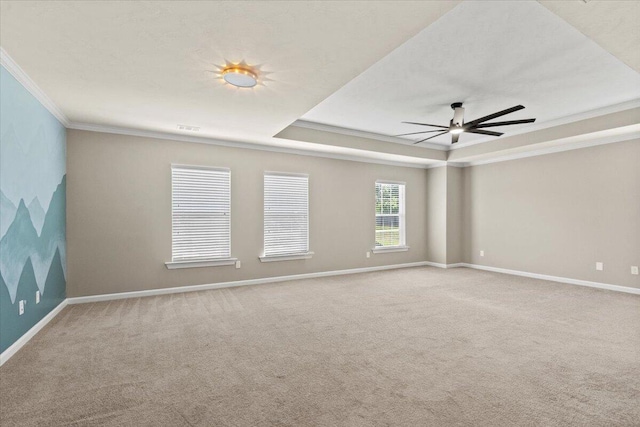 1717 Ethan Way, Hephzibah, GA 30815 - carpeted spare room featuring crown molding, a raised ceiling, and ceiling fan