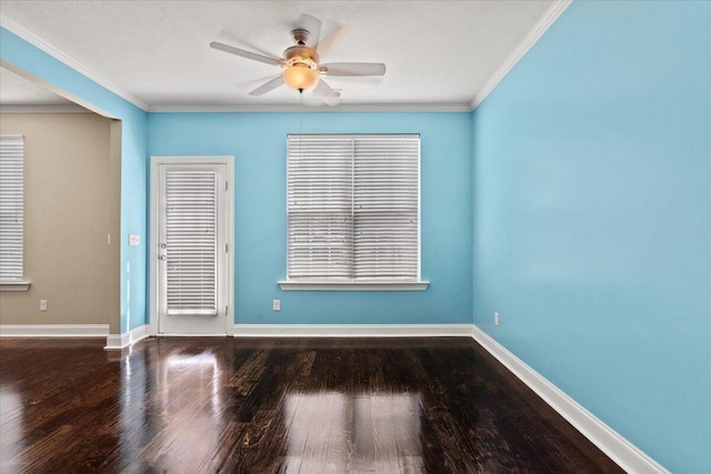 1717 Ethan Way, Hephzibah, GA 30815 - unfurnished room with wood finished floors, a ceiling fan, and crown molding