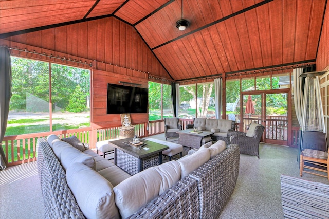 3953 Bolton St, Augusta, GA 30909 - sunroom / solarium featuring an outdoor living space and lofted ceiling