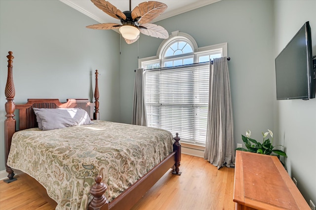 3953 Bolton St, Augusta, GA 30909 - bedroom with ornamental molding, light wood-style flooring, and ceiling fan