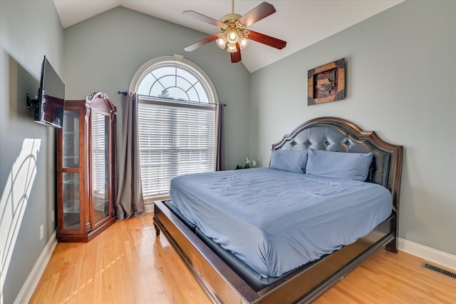3953 Bolton St, Augusta, GA 30909 - bedroom with lofted ceiling, light wood-style flooring, and a ceiling fan