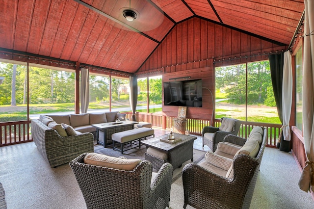 3953 Bolton St, Augusta, GA 30909 - sunroom featuring an outdoor living space and vaulted ceiling