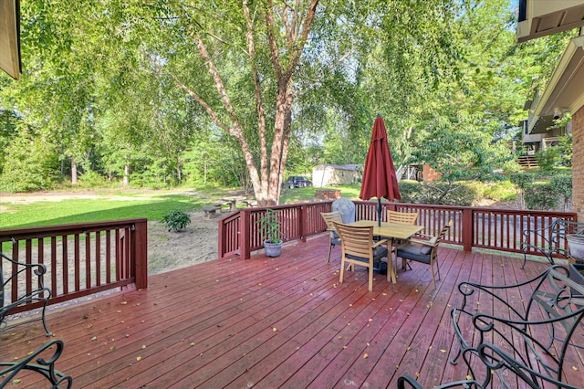 3953 Bolton St, Augusta, GA 30909 - deck with outdoor dining area and a lawn