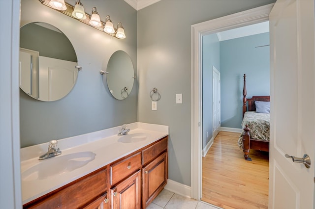 3953 Bolton St, Augusta, GA 30909 - full bath with double vanity and tile patterned floors