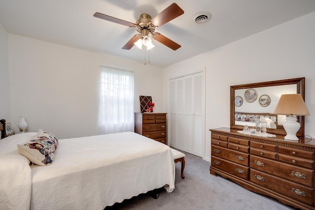 3593 Westhampton Dr, Martinez, GA 30907 - bedroom with carpet, a closet, and ceiling fan