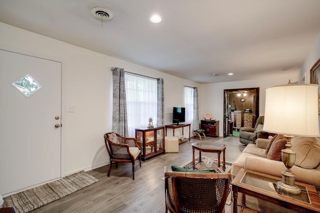 3593 Westhampton Dr, Martinez, GA 30907 - living area with plenty of natural light, light wood-type flooring, recessed lighting, and baseboards