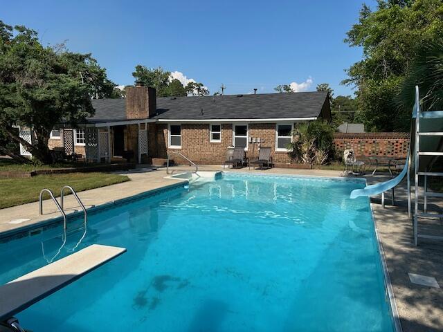 4015 Goshen Lake S, Augusta, GA 30906 - view of swimming pool featuring a diving board and a water slide