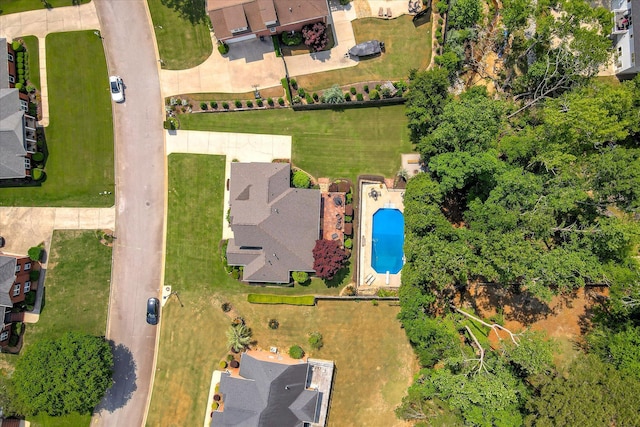 aerial view with a residential view