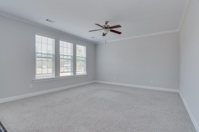 141 Caroleton Dr, Grovetown, GA 30813 - unfurnished room with crown molding, a ceiling fan, and light colored carpet