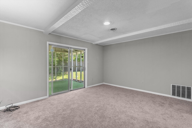 2701 Gardenbrook Ct, Augusta, GA 30906 - carpeted empty room with a textured ceiling, baseboards, and beam ceiling