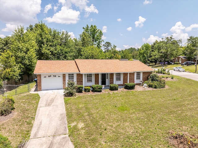 2701 Gardenbrook Ct, Augusta, GA 30906 - ranch-style house with brick siding, concrete driveway, an attached garage, and a porch
