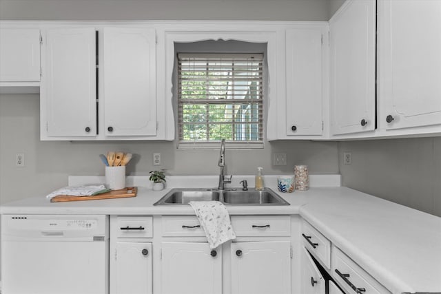 2701 Gardenbrook Ct, Augusta, GA 30906 - kitchen with white dishwasher, a sink, light countertops, and white cabinets