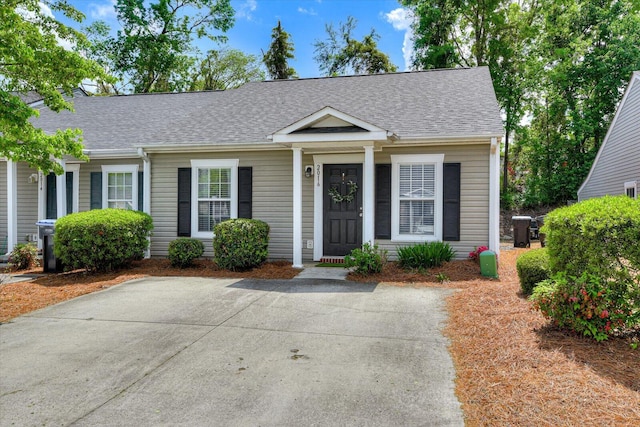 view of front of property with a shingled roof