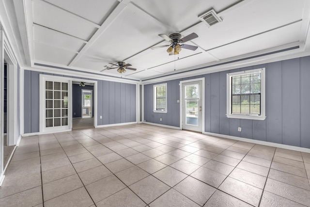 1736 Goshen Rd, Augusta, GA 30906 - tiled empty room featuring a ceiling fan and a decorative wall