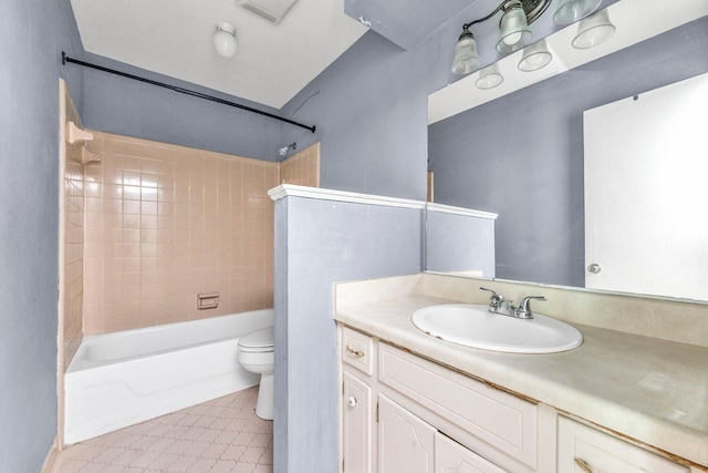 1736 Goshen Rd, Augusta, GA 30906 - bathroom featuring vanity, shower / tub combination, and tile patterned flooring