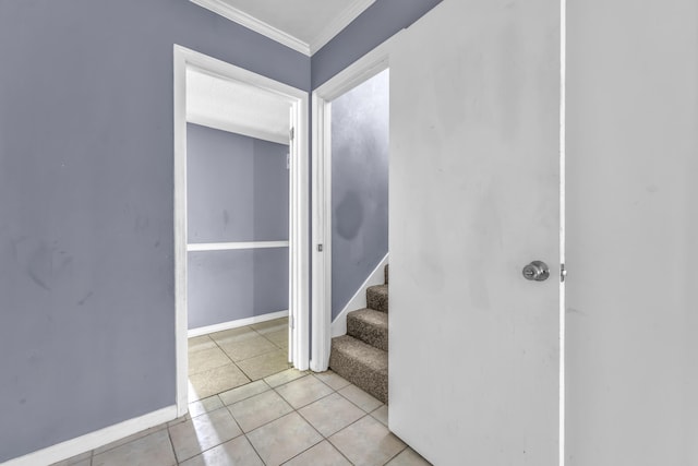 1736 Goshen Rd, Augusta, GA 30906 - stairway featuring crown molding and tile patterned floors