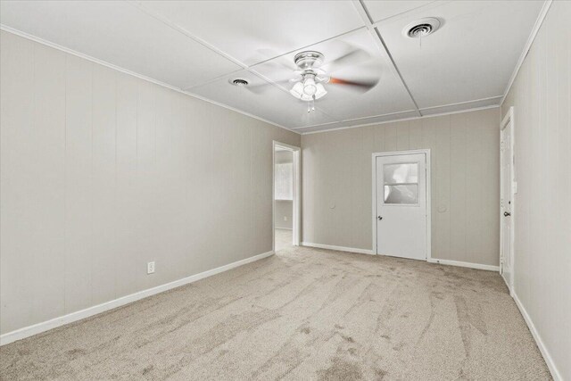 1711 Greenway Dr, Augusta, GA 30909 - carpeted spare room with visible vents, baseboards, and ceiling fan