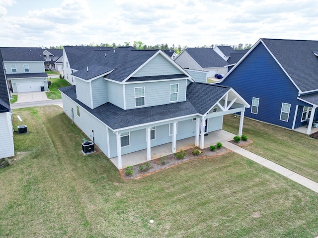 drone / aerial view with a residential view