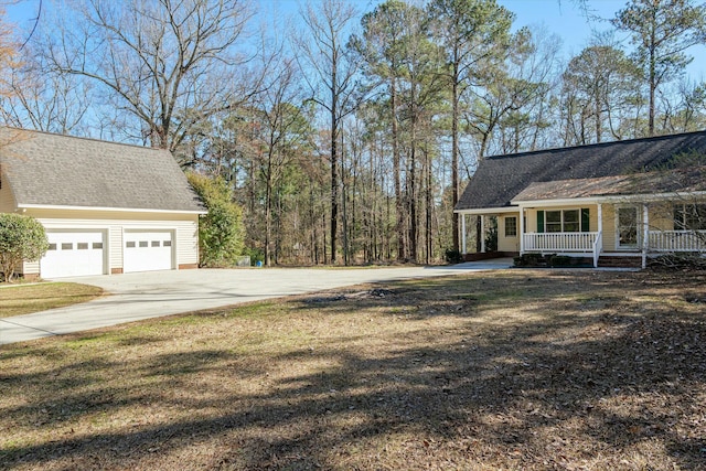 view of yard with a porch